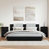 Comodini 2 pz Neri 40x35x62,5 cm in Legno truciolato