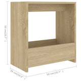 Tavolino Rovere Sonoma 50x26x50 cm in Legno truciolato