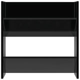 Scarpiere a Muro 4pz Nero Lucido 60x18x60cm Legno truciolato
