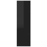 Scarpiere a Muro 4pz Nero Lucido 60x18x60cm Legno truciolato