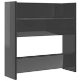 Scarpiera a Muro Grigio Lucido 60x18x60 cm in Legno truciolato