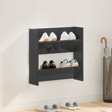 Scarpiera a Muro Grigio Lucido 60x18x60 cm in Legno truciolato
