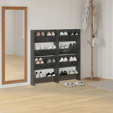 Scarpiere a Muro 4pz Grigio Lucido 60x18x60cm Legno truciolato
