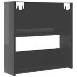 Scarpiere a Muro 4pz Grigio Lucido 60x18x60cm Legno truciolato
