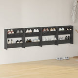 Scarpiere a Muro 4pz Grigio Lucido 60x18x60cm Legno truciolato