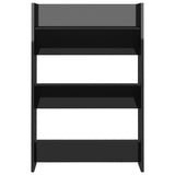 Scarpiere a Muro 2pz Nero Lucido 60x18x90cm Legno truciolato