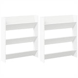 Scarpiere a Muro 2pz Bianche 80x18x90 cm in Legno truciolato