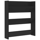 Scarpiera a Muro Nera 80x18x90 cm in Legno truciolato