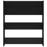 Scarpiera a Muro Nera 80x18x90 cm in Legno truciolato