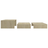 Set Tavolini Estraibili Rovere Sonoma 100x100x26,5 truciolato