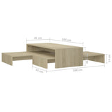 Set Tavolini Estraibili Rovere Sonoma 100x100x26,5 truciolato