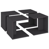 Tavolini da Salotto 4 pz Grigi 33x33x33 cm in truciolato