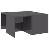 Tavolini Salotto 4pz Grigio Lucido 33x33x33cm Legno truciolato