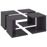 Tavolini Salotto 4pz Grigio Lucido 33x33x33cm Legno truciolato