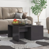 Tavolini Salotto 4pz Grigio Lucido 33x33x33cm Legno truciolato