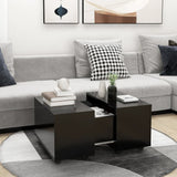 Tavolino da Salotto Nero 60x60x38 cm in Legno truciolato