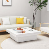 Tavolino da Salotto Bianco 90x90x28 cm in Legno truciolato