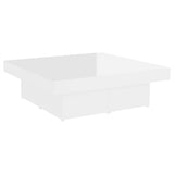 Tavolino da Salotto Bianco Lucido 90x90x28 cm Legno truciolato