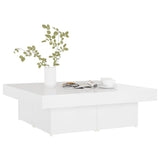 Tavolino da Salotto Bianco Lucido 90x90x28 cm Legno truciolato