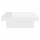 Tavolino da Salotto Bianco Lucido 90x90x28 cm Legno truciolato