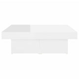 Tavolino da Salotto Bianco Lucido 90x90x28 cm Legno truciolato