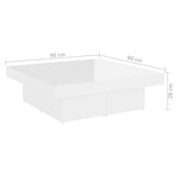 Tavolino da Salotto Bianco Lucido 90x90x28 cm Legno truciolato