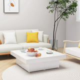 Tavolino da Salotto Bianco Lucido 90x90x28 cm Legno truciolato