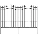 Recinzione da giardino con punta a lancia nera 239x150 cm in acciaio verniciato a polvere
