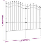 Recinzione da giardino con punta a lancia nera 239x150 cm in acciaio verniciato a polvere