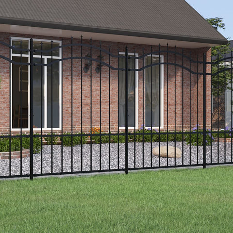 Recinzione da giardino con punta a lancia nera 239x150 cm in acciaio verniciato a polvere