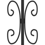 Recinzione da Giardino con Punta a Lancia Nera 115cm Acciaio