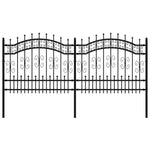 Recinzione da giardino con punta a lancia nera 240x100 cm in acciaio verniciato a polvere