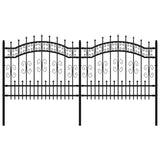 Recinzione da giardino con punta a lancia nera 240x100 cm in acciaio verniciato a polvere