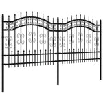 Recinzione da giardino con punta a lancia nera 240x100 cm in acciaio verniciato a polvere