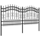 Recinzione da giardino con punta a lancia nera 240x100 cm in acciaio verniciato a polvere