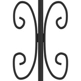 Recinzione da giardino con punta a lancia nera 240x100 cm in acciaio verniciato a polvere