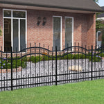 Recinzione da giardino con punta a lancia nera 240x100 cm in acciaio verniciato a polvere