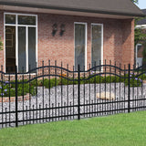 Recinzione da giardino con punta a lancia nera 240x100 cm in acciaio verniciato a polvere