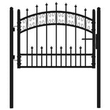 Cancello per recinzione KAMPEN con punta a lancia Nero 103x75 cm in acciaio