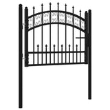 Cancello per recinzione KAMPEN con punta a lancia Nero 103x75 cm in acciaio