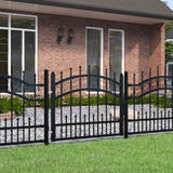Cancello per recinzione KAMPEN con punta a lancia Nero 103x75 cm in acciaio