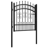 Cancello per recinzione KAMPEN con punta a lancia Nero 103x100 cm in acciaio