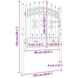 Cancello per recinzione KAMPEN con punta a lancia Nero 103x100 cm in acciaio