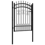 Cancello per recinzione KAMPEN con punta a lancia Nero 103x125 cm in acciaio