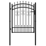 Cancello per recinzione KAMPEN con punta a lancia Nero 103x125 cm in acciaio