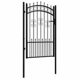 Cancello per recinzione KAMPEN con punta a lancia Nero 103x150 cm in acciaio