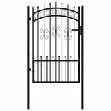 Cancello per recinzione KAMPEN con punta a lancia Nero 103x150 cm in acciaio