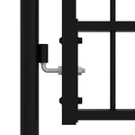 Recinzione Cancello con Punta a Lancia Nera 103x200cm Acciaio