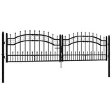 Cancello per recinzione KAMPEN con punta a lancia Nero 302x78 cm in acciaio