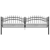 Cancello per recinzione KAMPEN con punta a lancia Nero 302x78 cm in acciaio